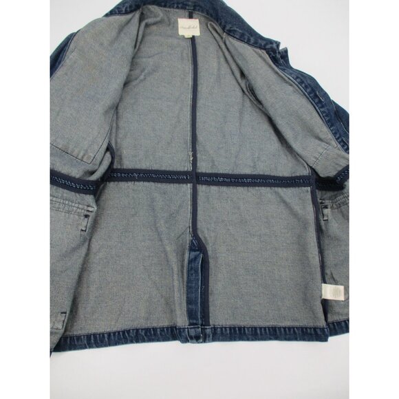 Anthropologie Unpublished Morgan Military Jacket Womens Size M Denim Utility - Picture 7 of 16